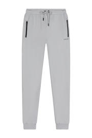 thumbnail: Lichtgrijze jongens Ambique slim sweatpant van katoen met regular waist, elastische tailleband met koord en logo dessin