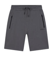 thumbnail: Grijze jongens Ambique sweatshort met elastische tailleband met koord en logo dessin