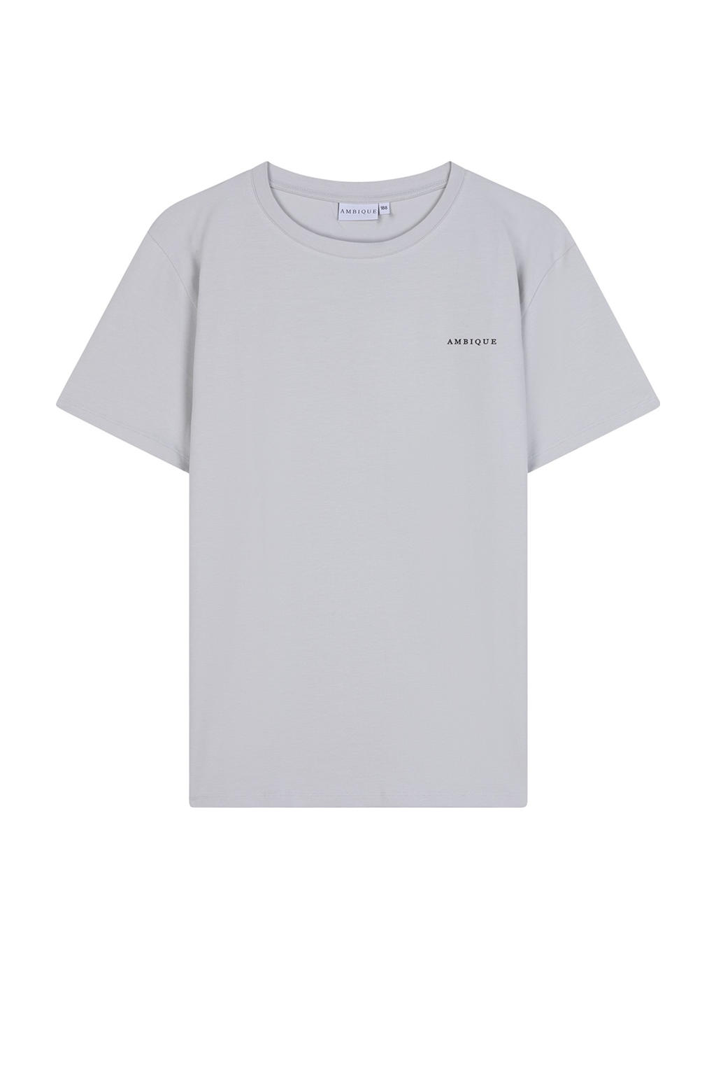 Grijze jongens Ambique -shirt van stretchkatoen met logo dessin, korte mouwen en ronde hals