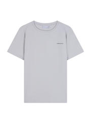thumbnail: Grijze jongens Ambique -shirt van stretchkatoen met logo dessin, korte mouwen en ronde hals