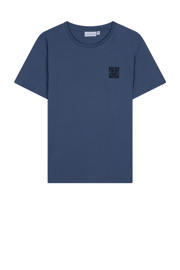 thumbnail: Donkerblauw en zwarte jongens Ambique T-shirt van stretchkatoen met backprint, korte mouwen en ronde hals