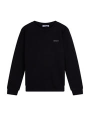 thumbnail: Zwarte jongens Ambique sweater met logo dessin, lange mouwen, ronde hals en geribde boorden