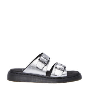 Josef  leren slippers Silver metallic tumble