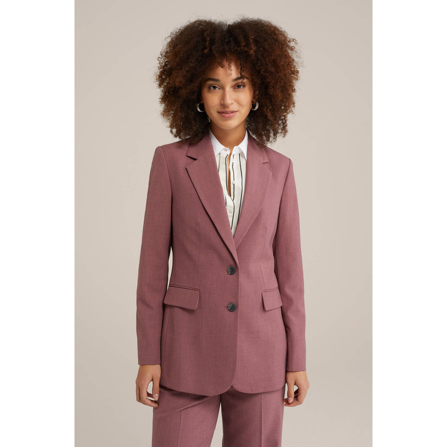 WE Fashion regular blazer donkerrood