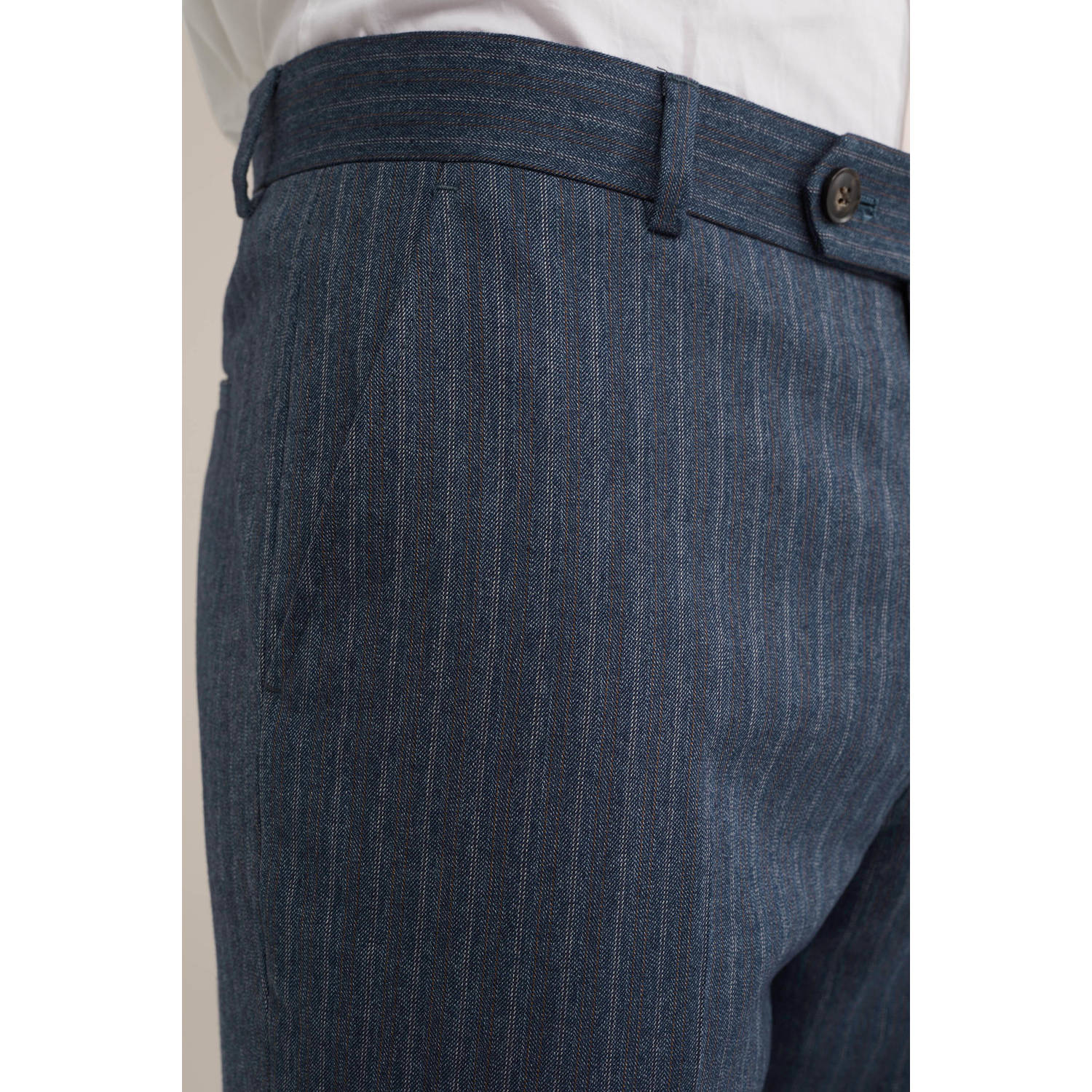 WE Fashion slim pantalon grijsblauw