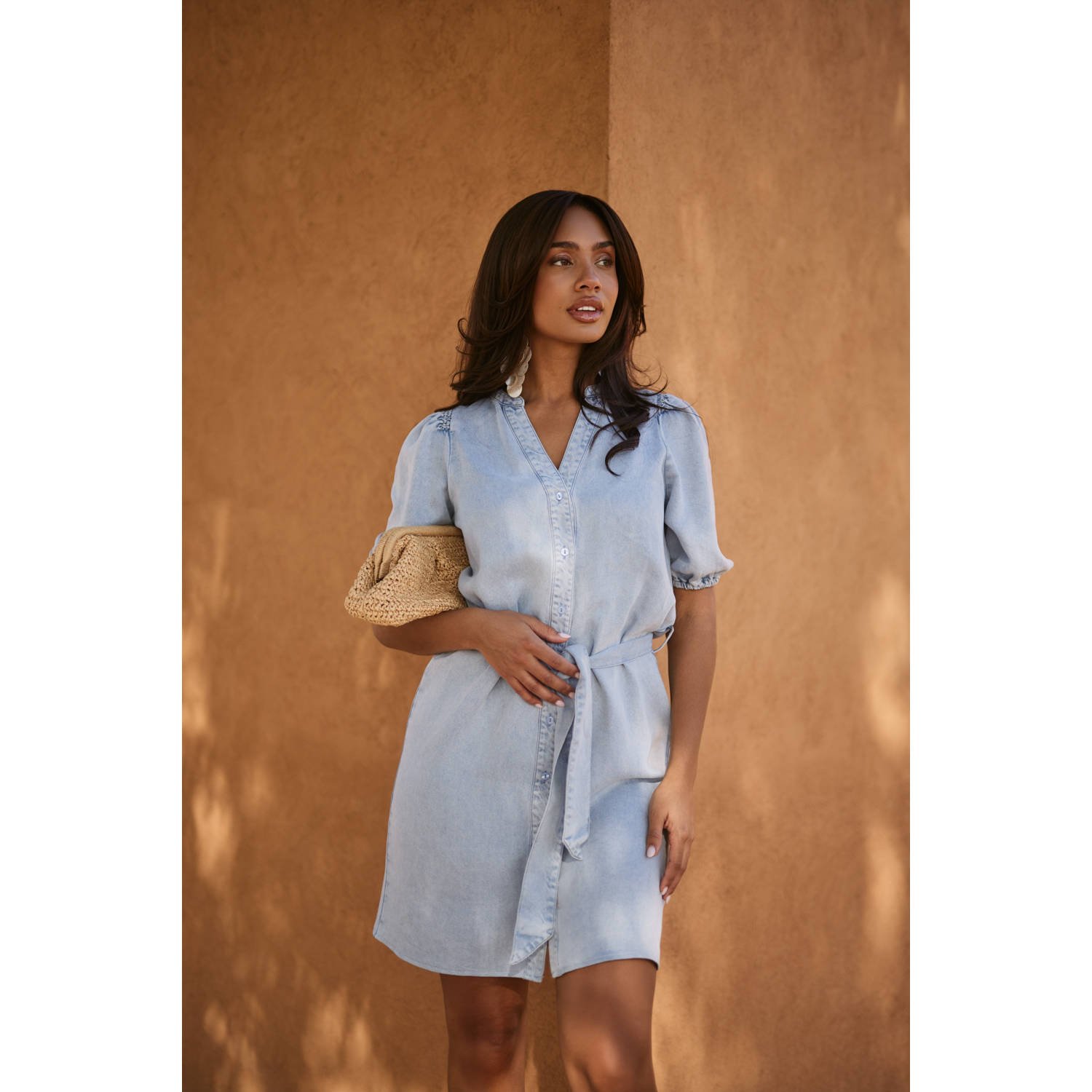 Freebird denim spijkerjurk light blue denim