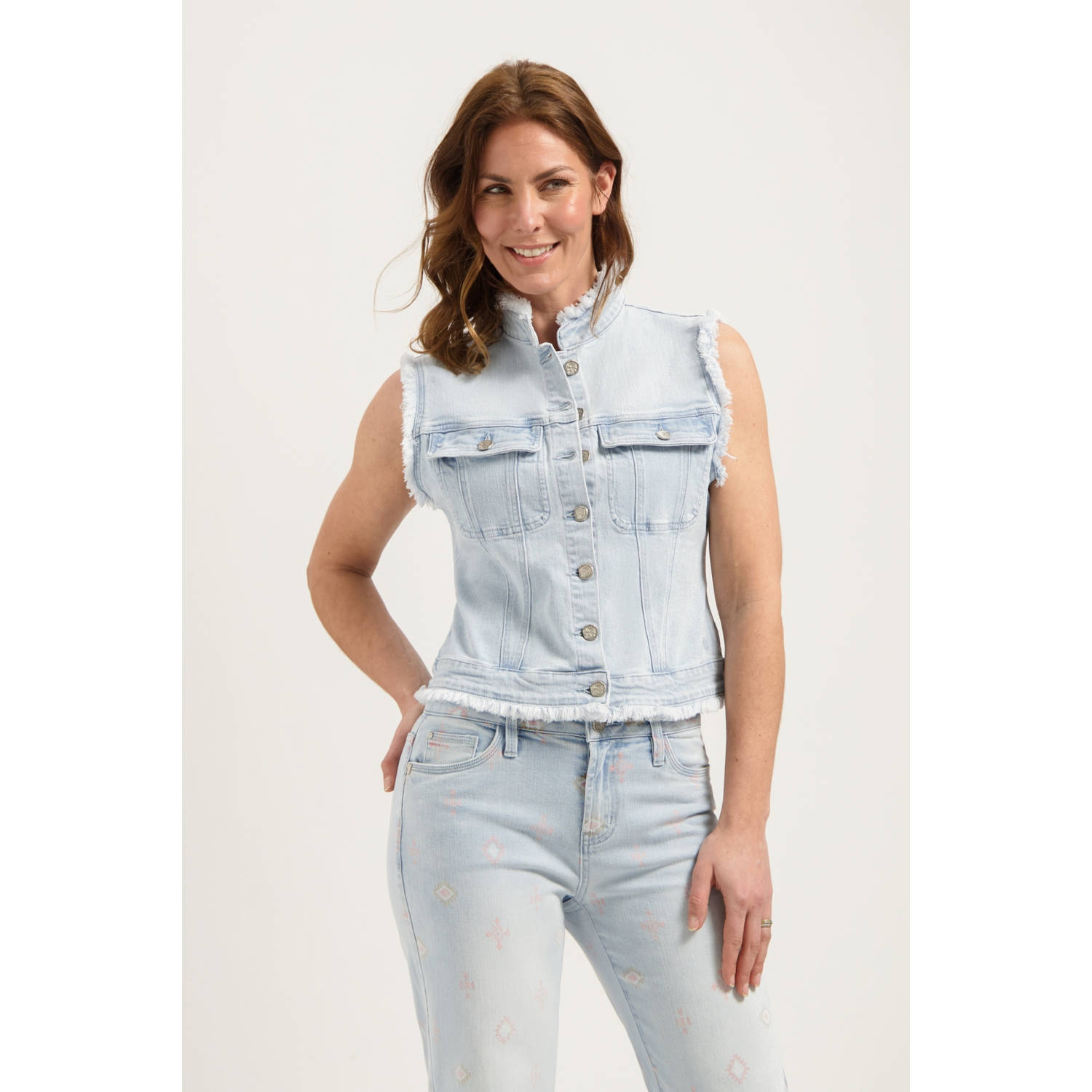Florez denim bodywarmer blauw