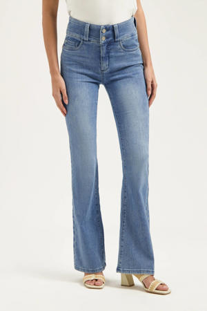 flared jeans medium blue denim