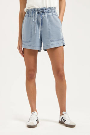 relaxed regular waist casual short light blue denim