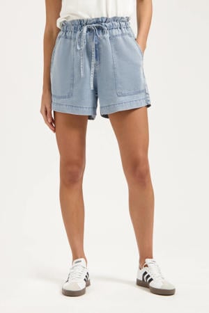 relaxed regular waist casual short light blue denim