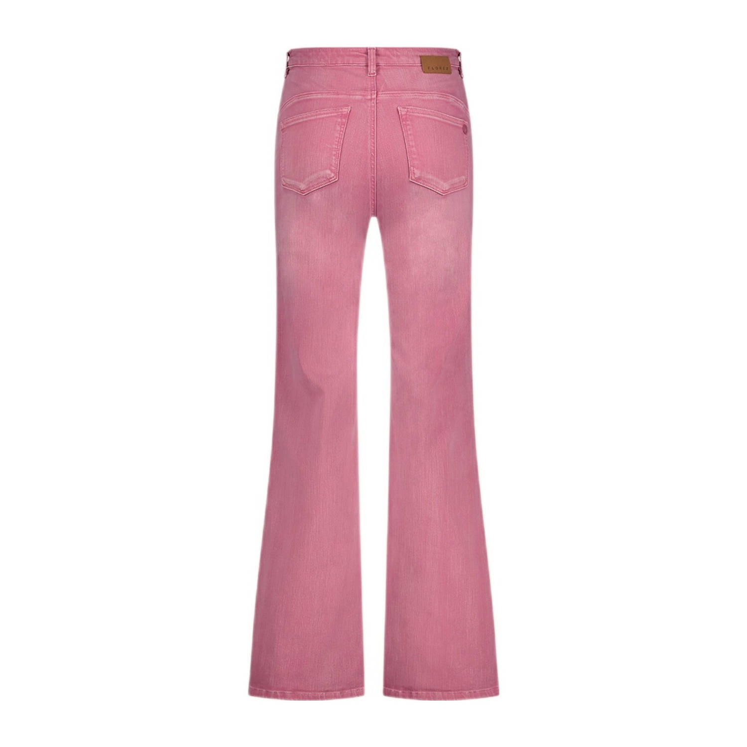 Florez high waist flared jeans roze