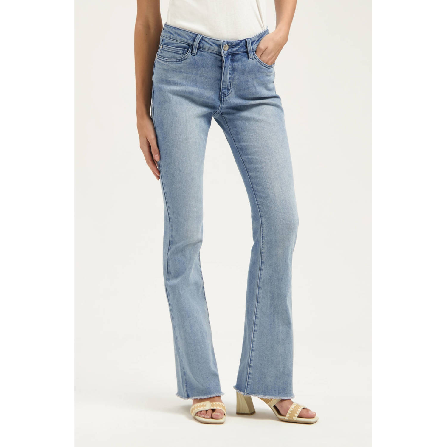 Florez high waist flared jeans light blue denim