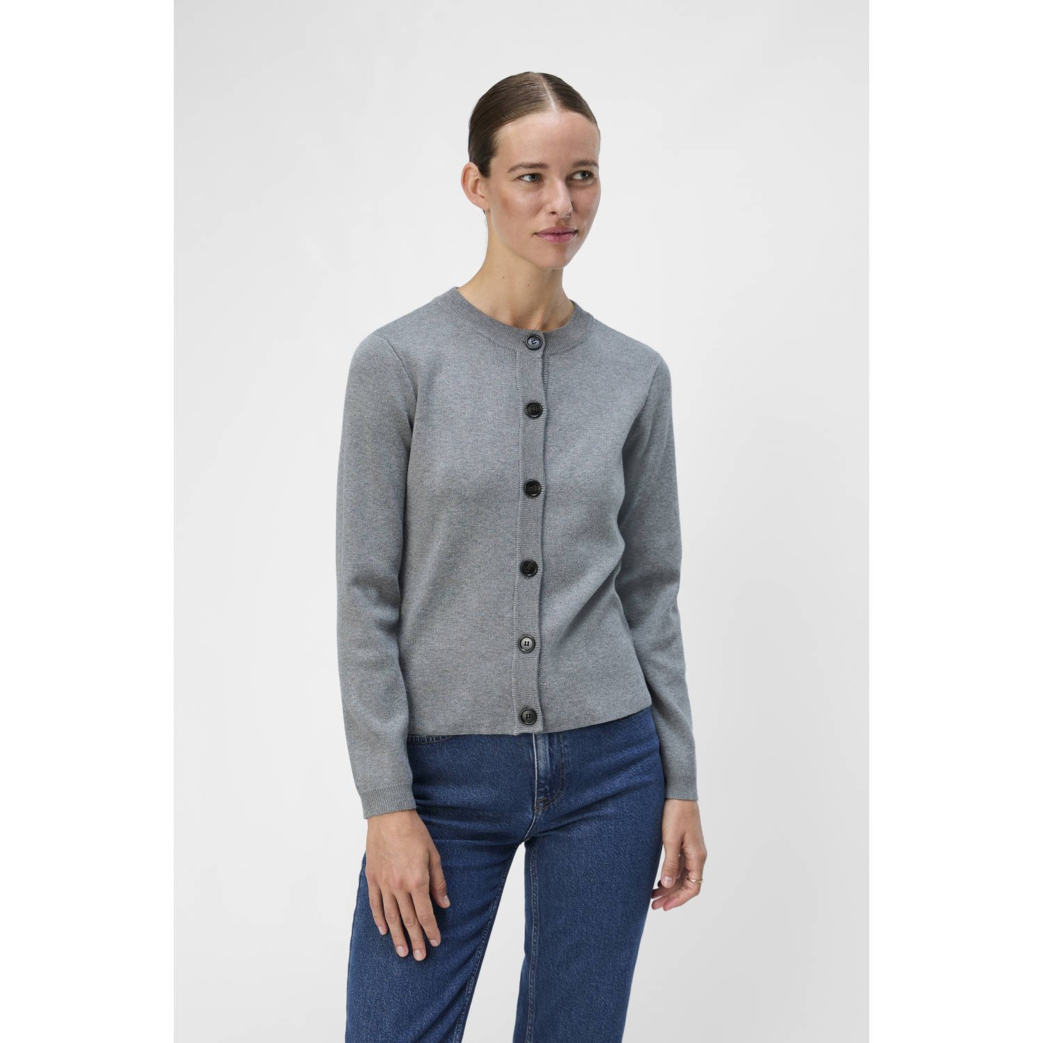 OBJECT gebreid vest grijs