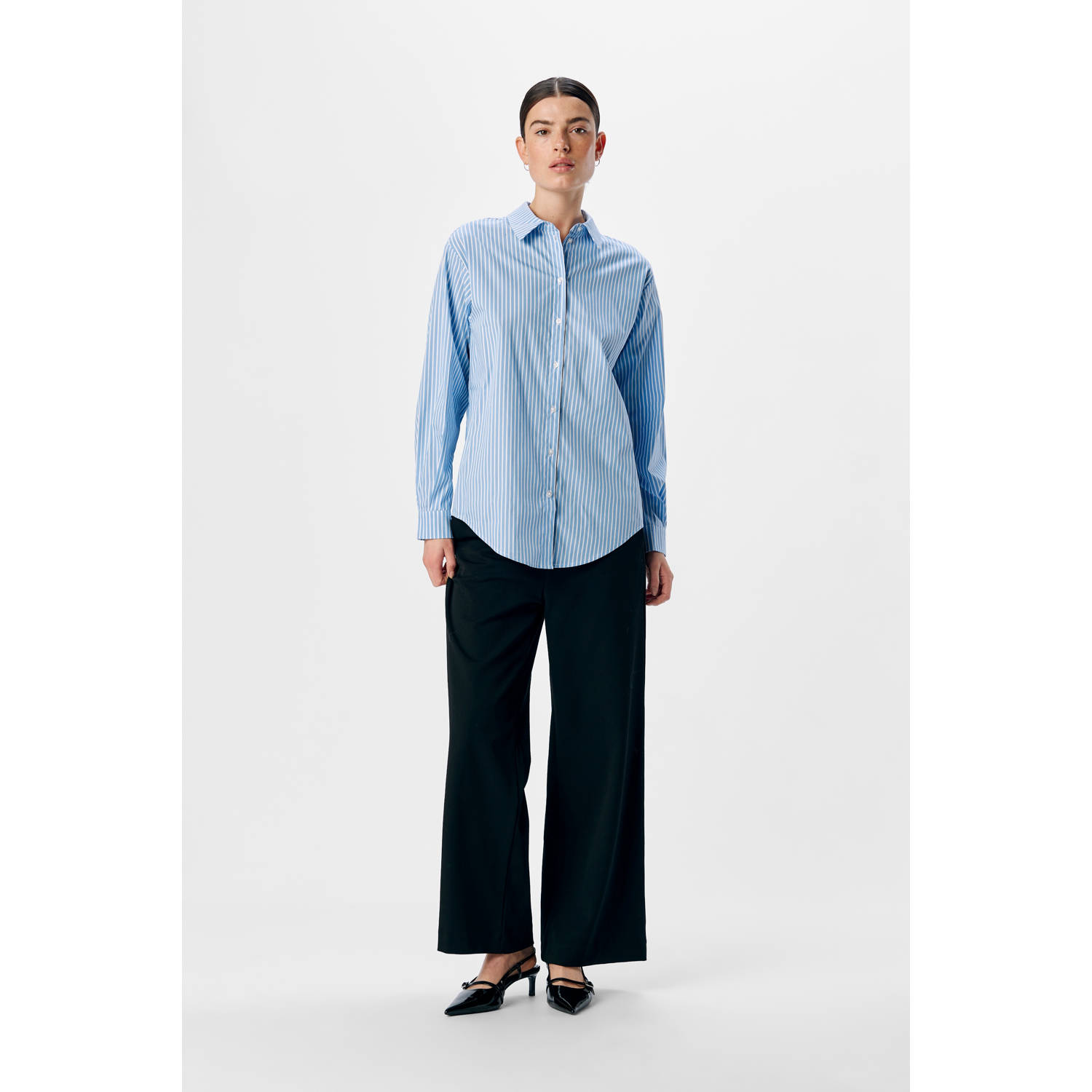OBJECT gestreepte blouse blauw wit