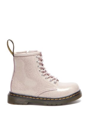 1460 T  leren veterboots powder pink nebula glitter