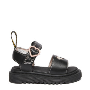 Marlowe Hearts T  leren sandalen Black + Powder Pink T Lamper
