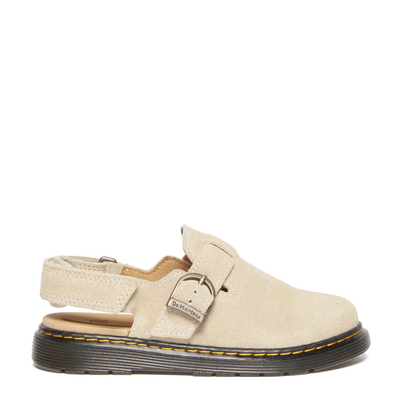 Dr. Martens Jorgie J suède clogs light tan bronx | wehkamp