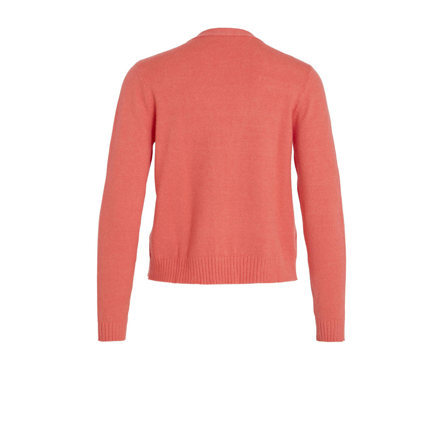 VILA gebreid vest koraalrood