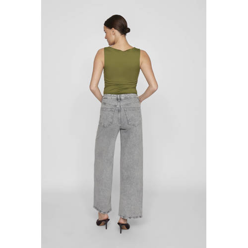 VILA high waist wide leg jeans grey afbeelding
