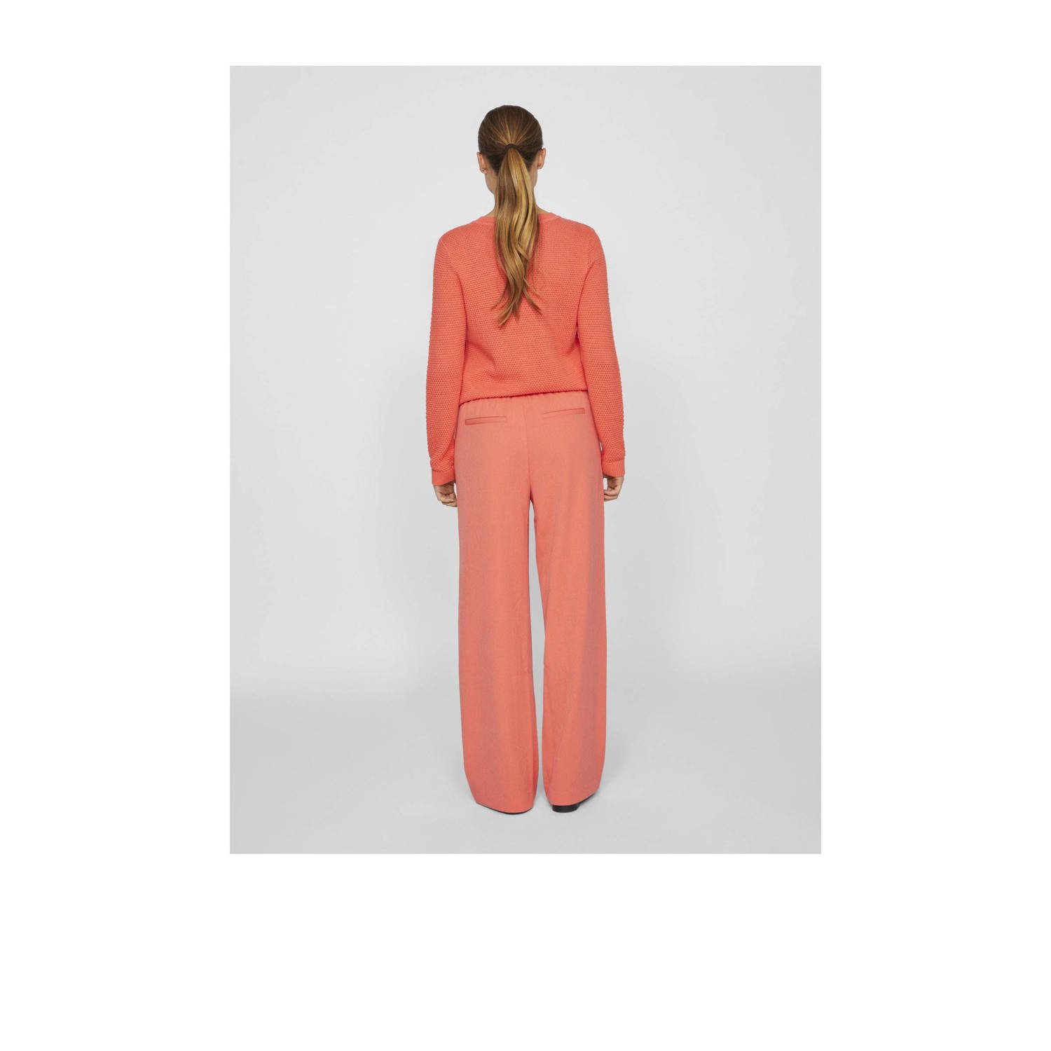 VILA wide leg high waist casual broek