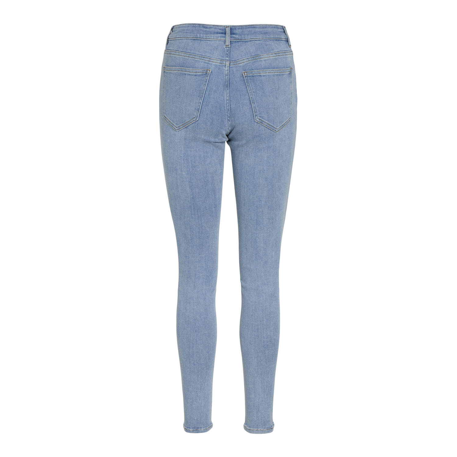 VILA regular waist skinny jeans light blue denim