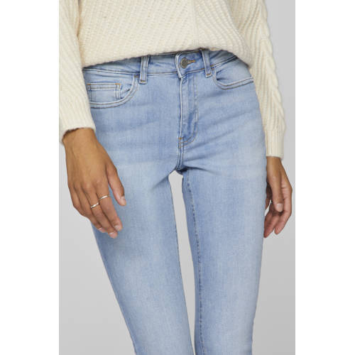 VILA regular waist skinny jeans light blue denim afbeelding
