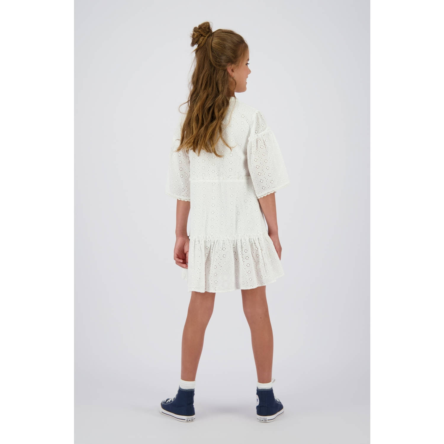 Vingino A-lijn jurk broderie wit