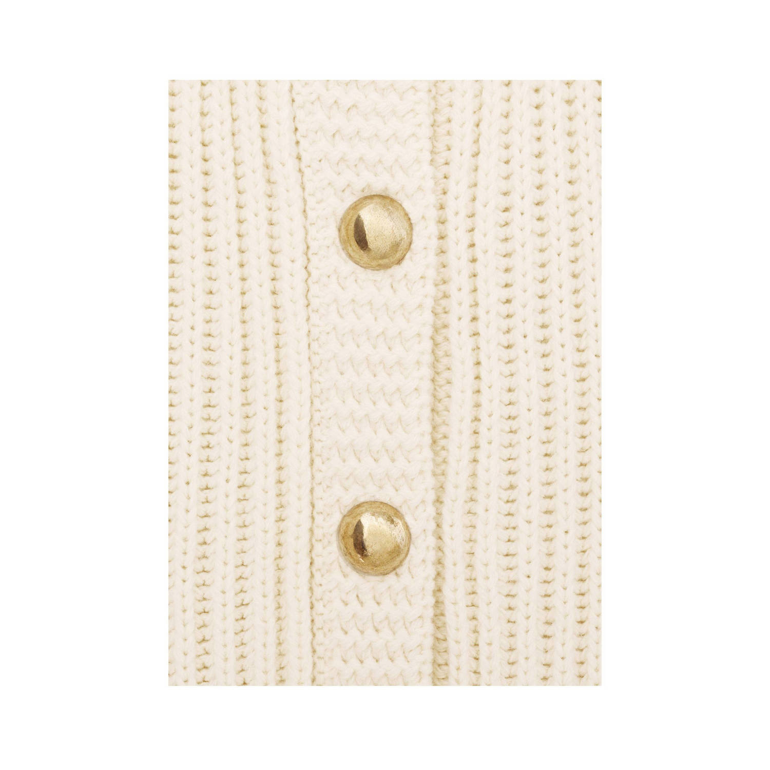 Mango vest ecru rib gebreid