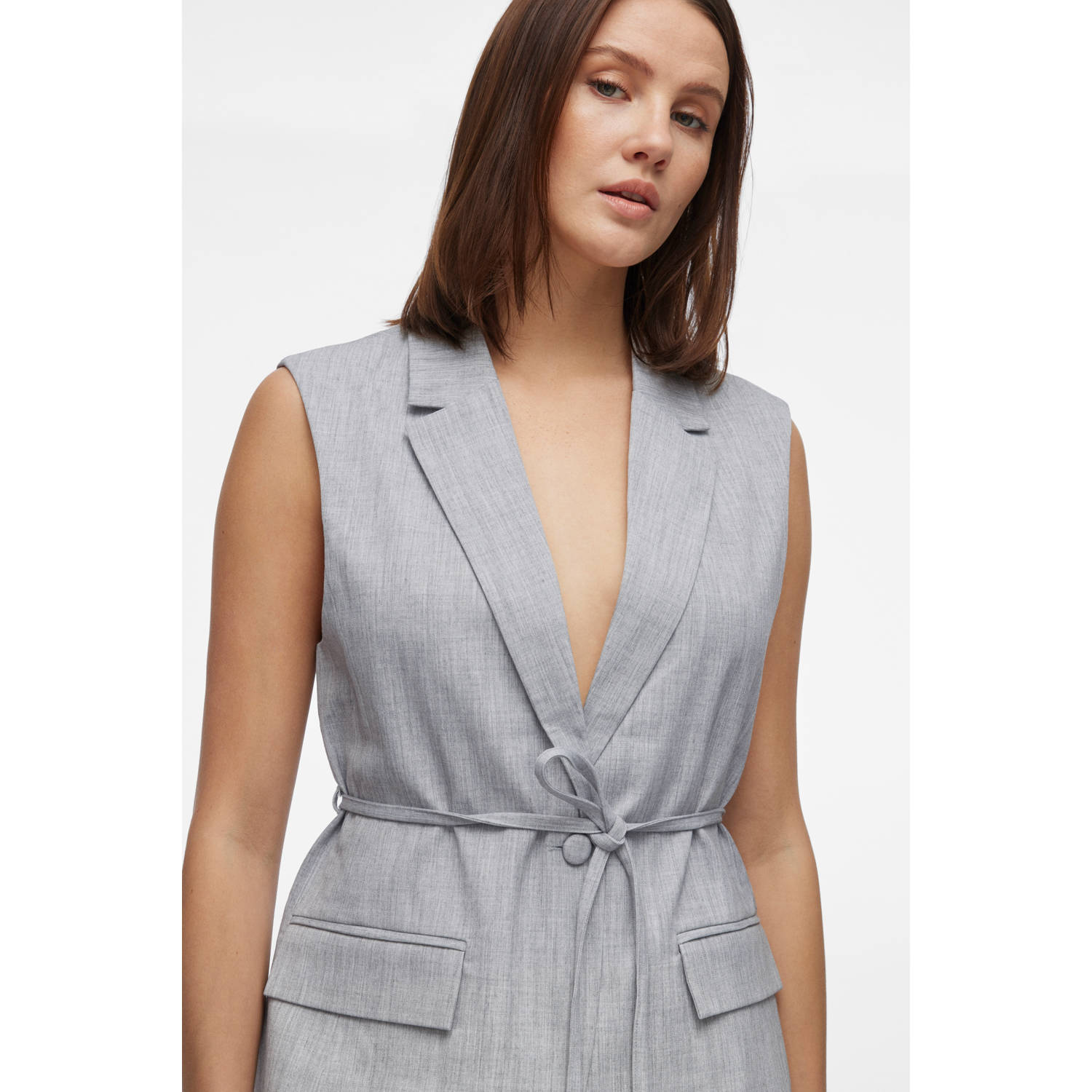 VILA gilet grijs melange