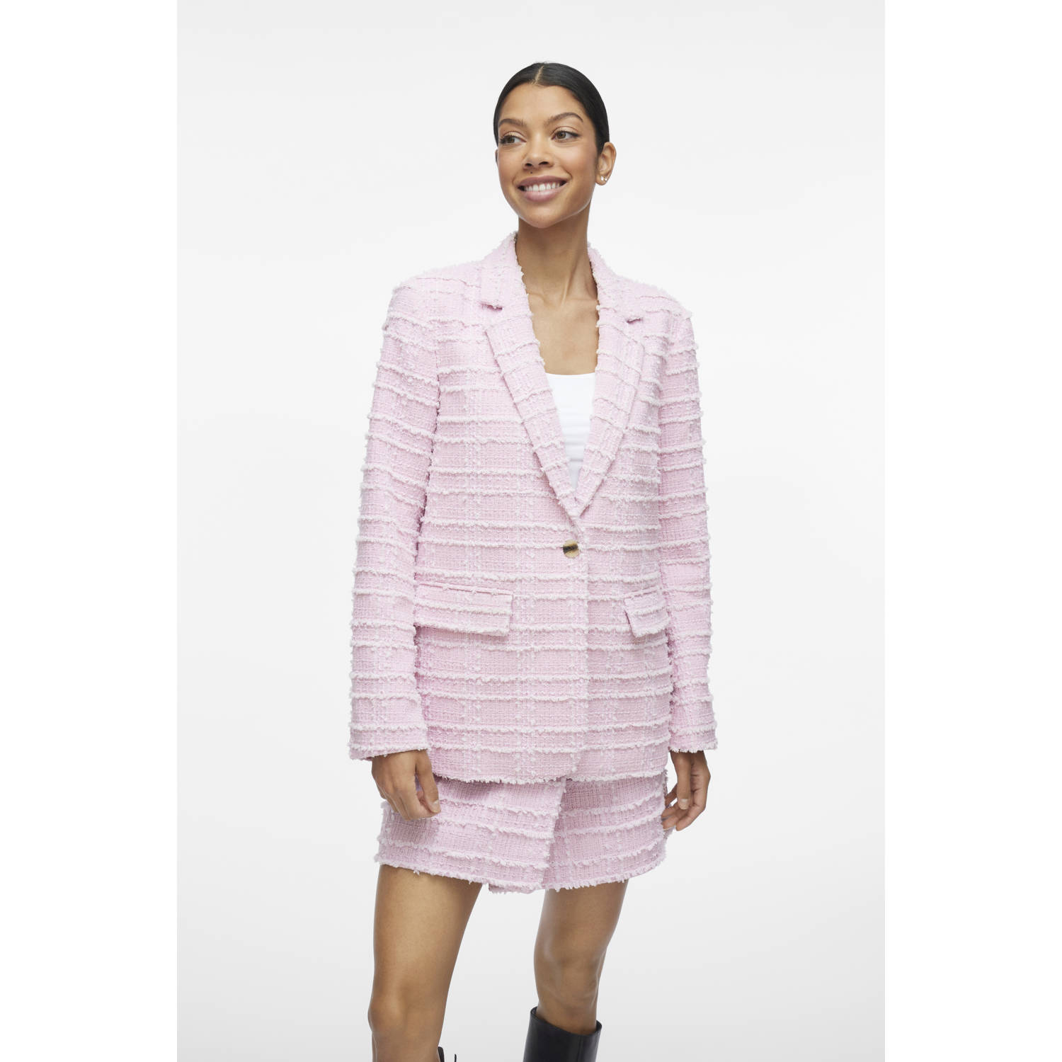 VILA regular blazer roze