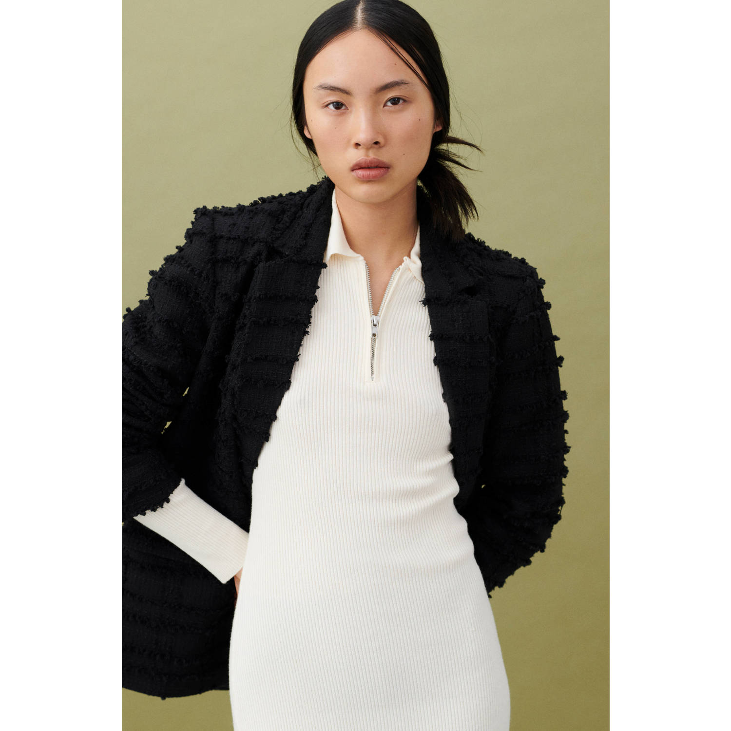 VILA regular blazer zwart