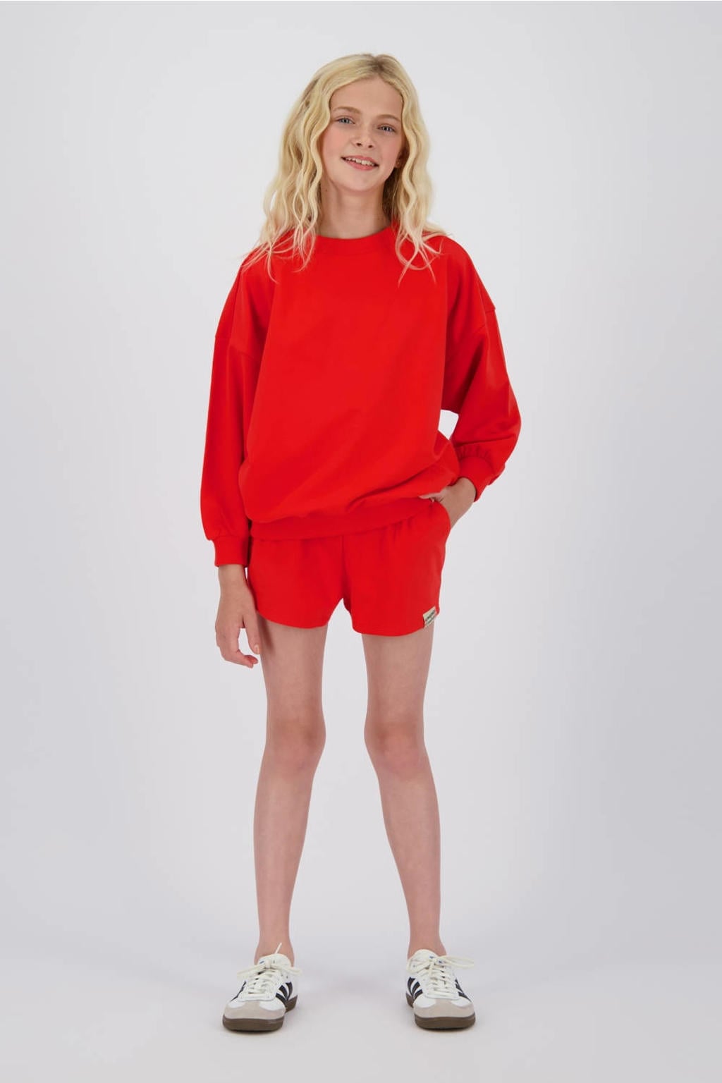 Rode meisjes Vingino sweater met backprint, lange mouwen en ronde hals