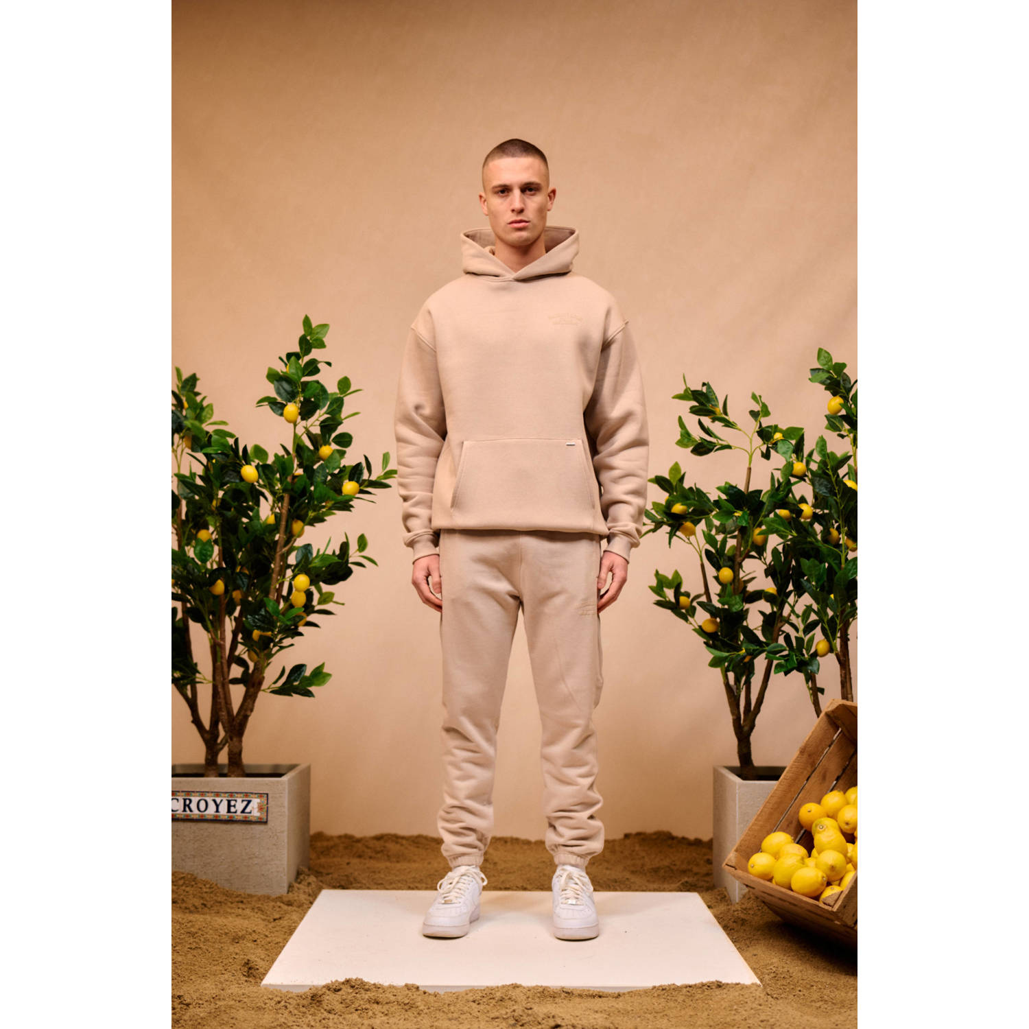 Croyez regular joggingbroek beige