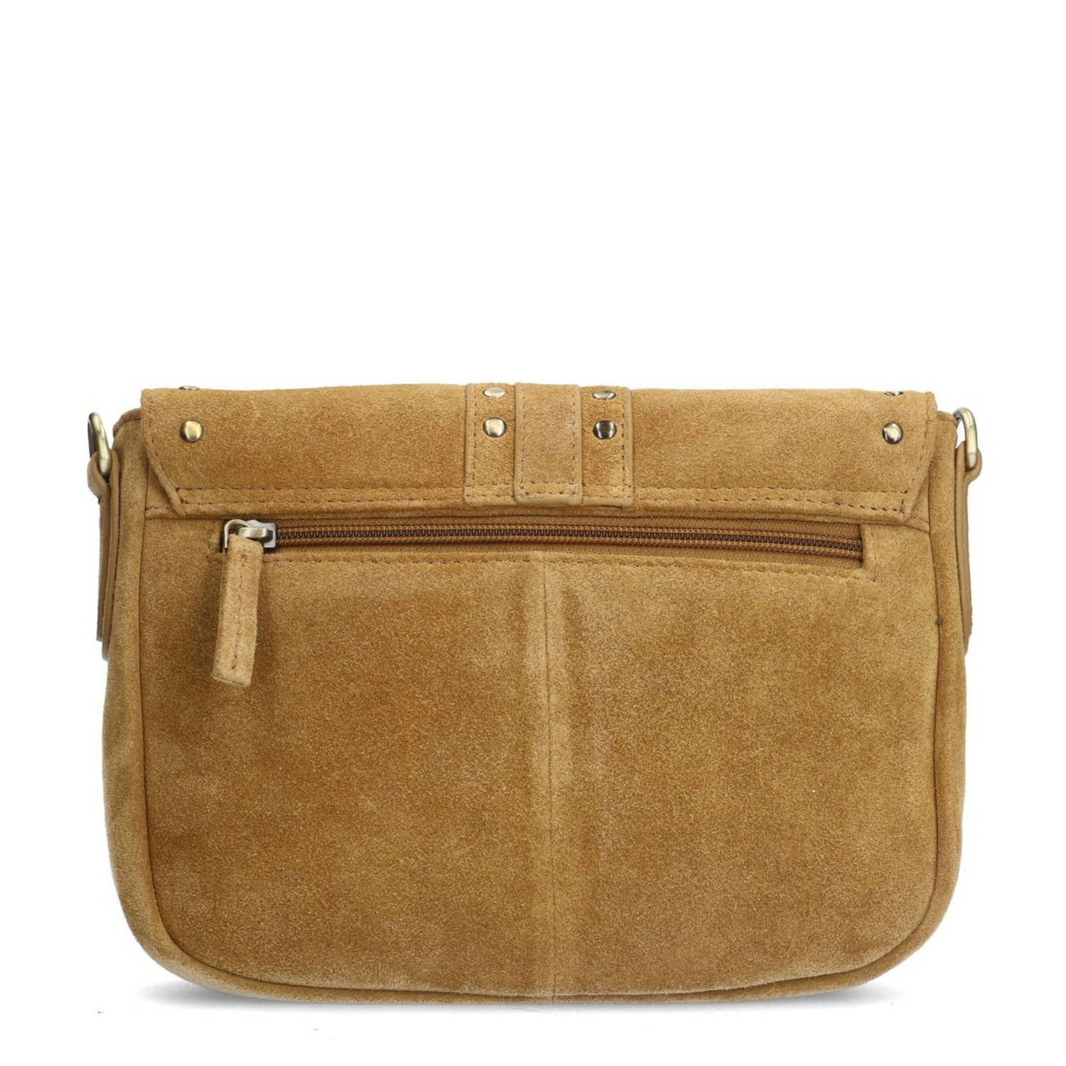 Manfield suede crossbody tas bruin