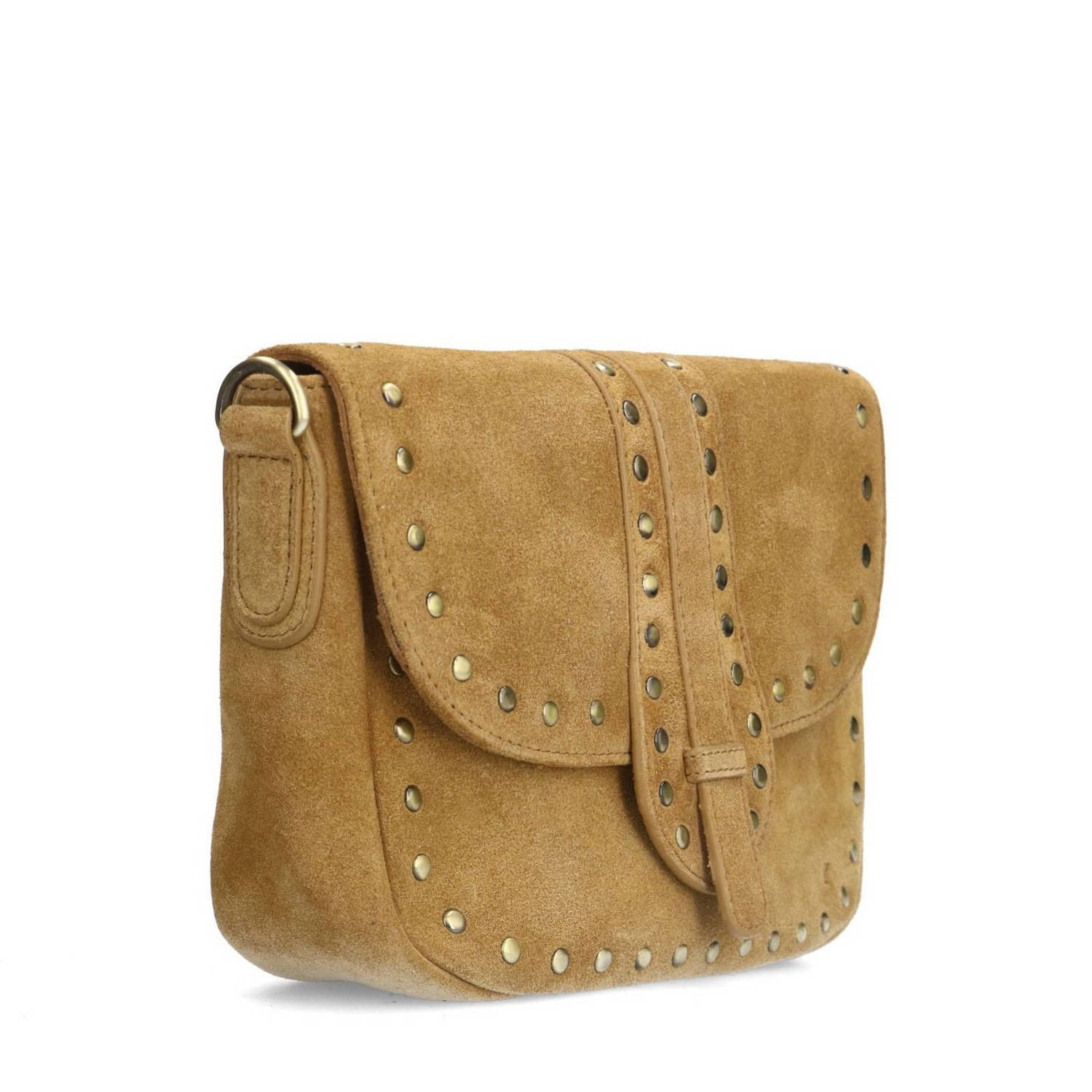 Manfield suede crossbody tas bruin