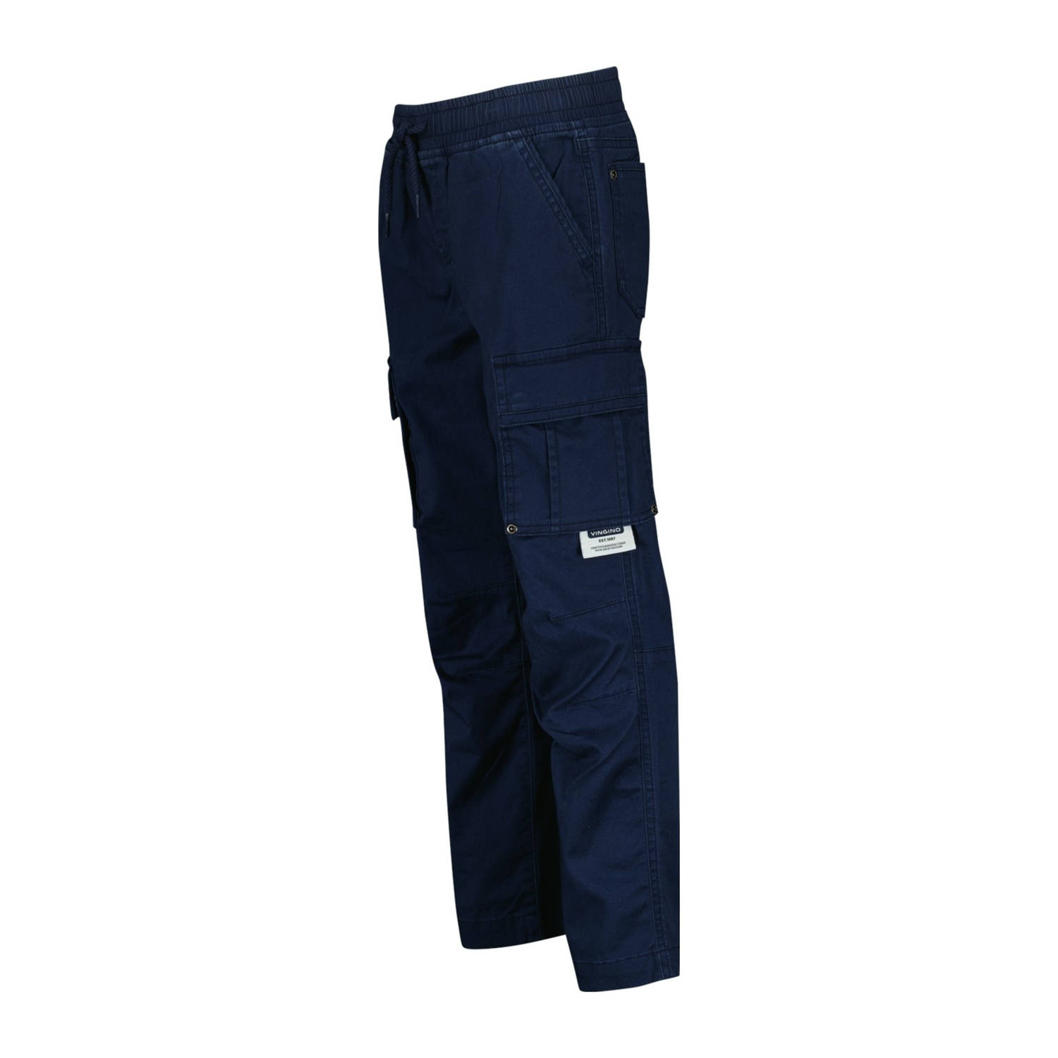 Vingino loose fit cargo jeans donkerblauw