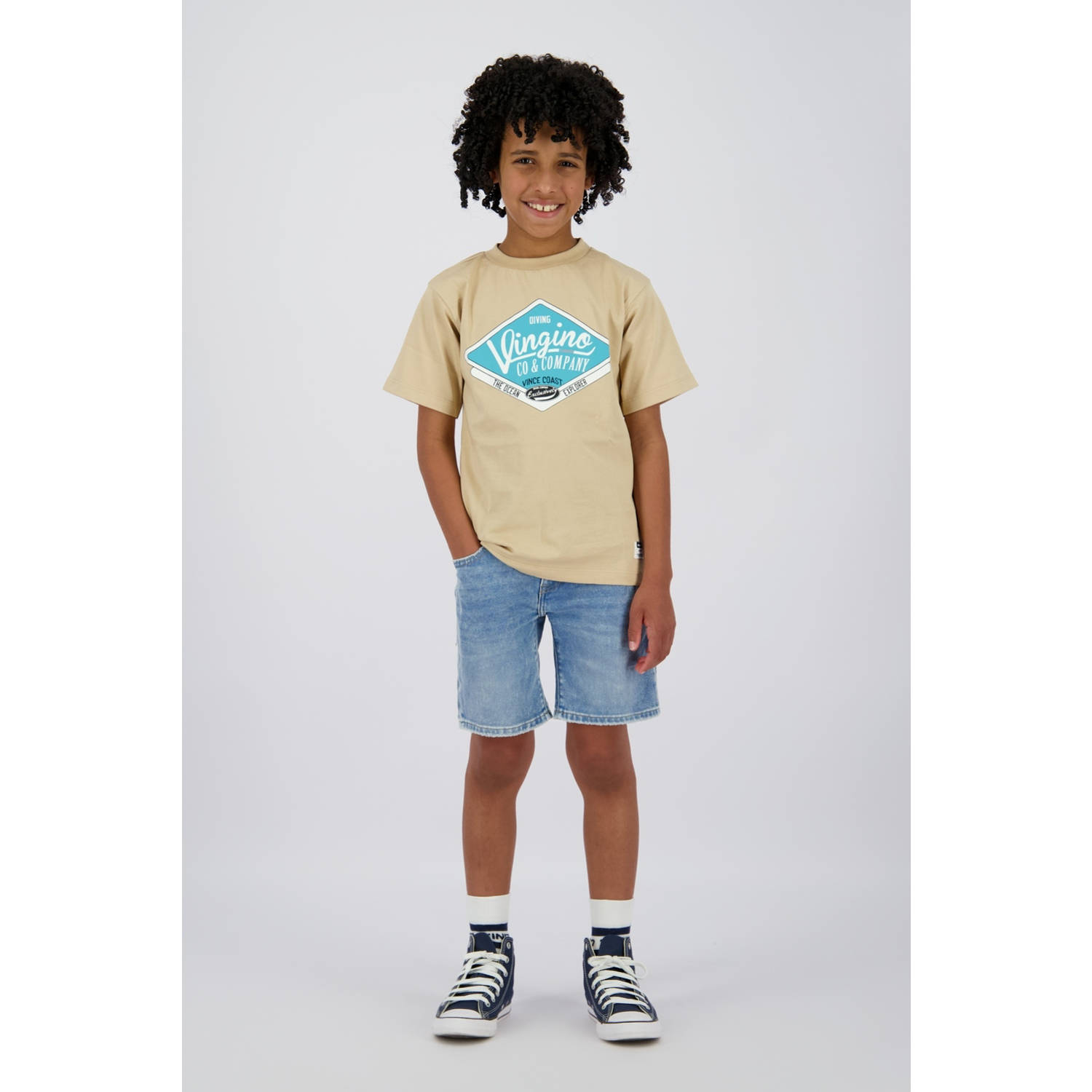 Vingino regular denim short medium blue denim