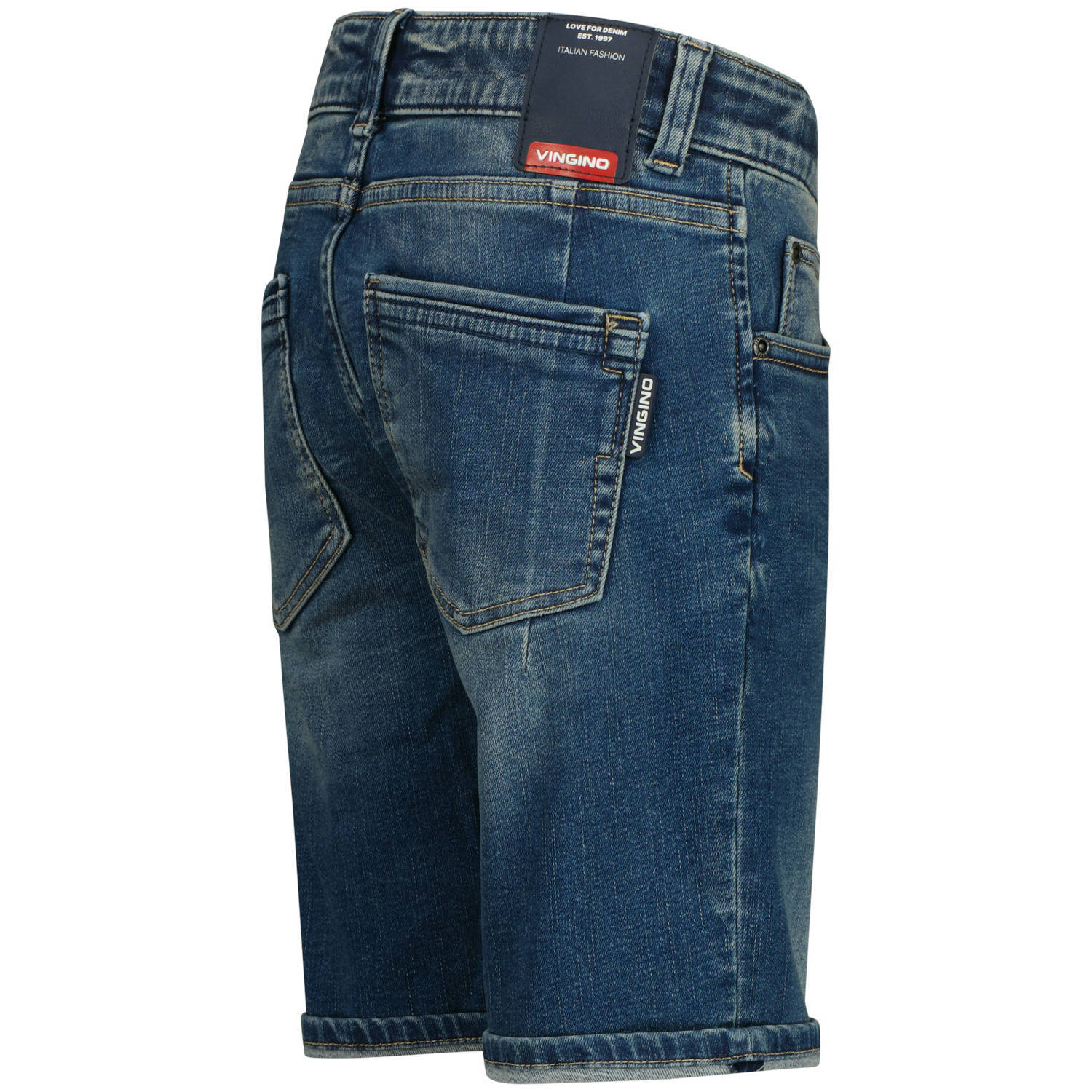 Vingino regular denim short dark blue denim