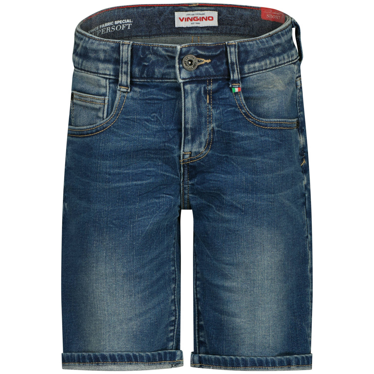 Vingino regular denim short dark blue denim
