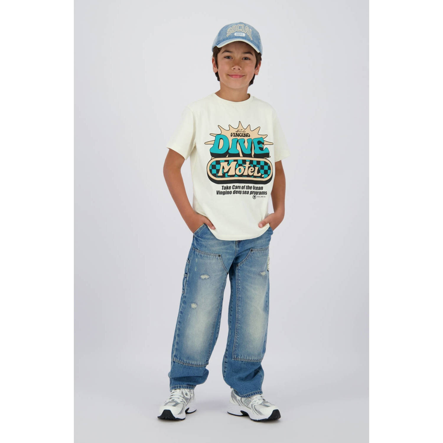 Vingino loose fit jeans medium blue denim