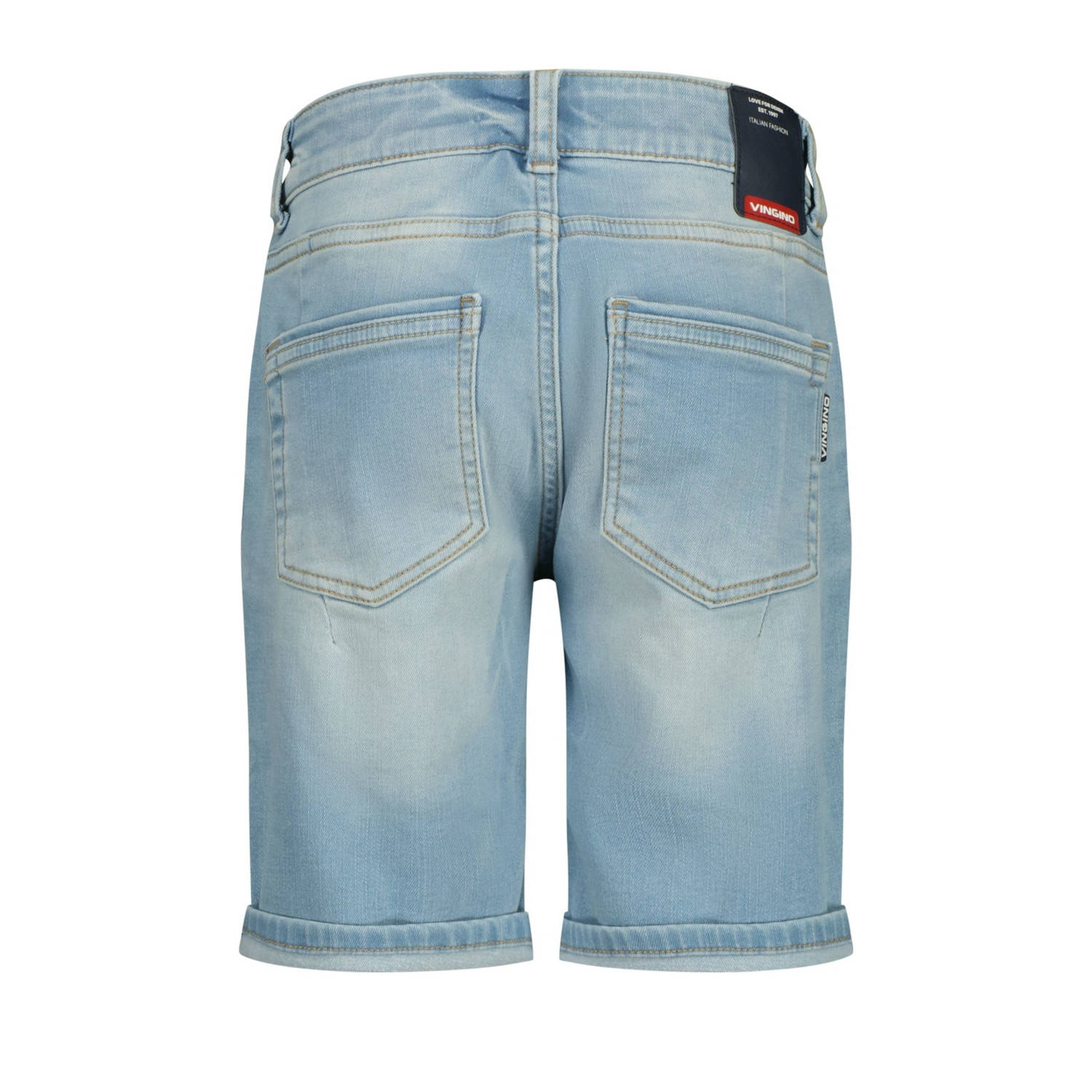 Vingino regular denim short light blue denim