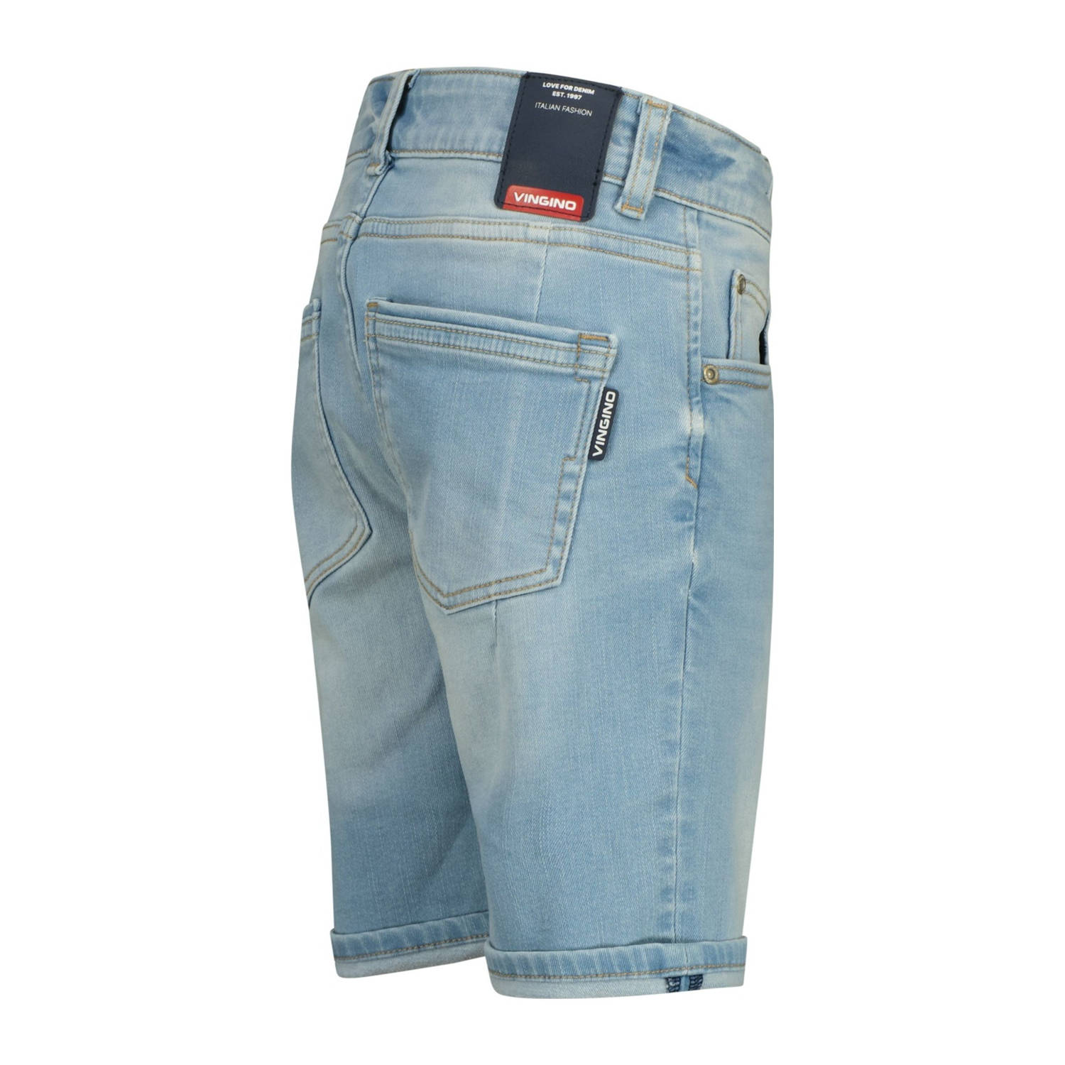 Vingino regular denim short light blue denim