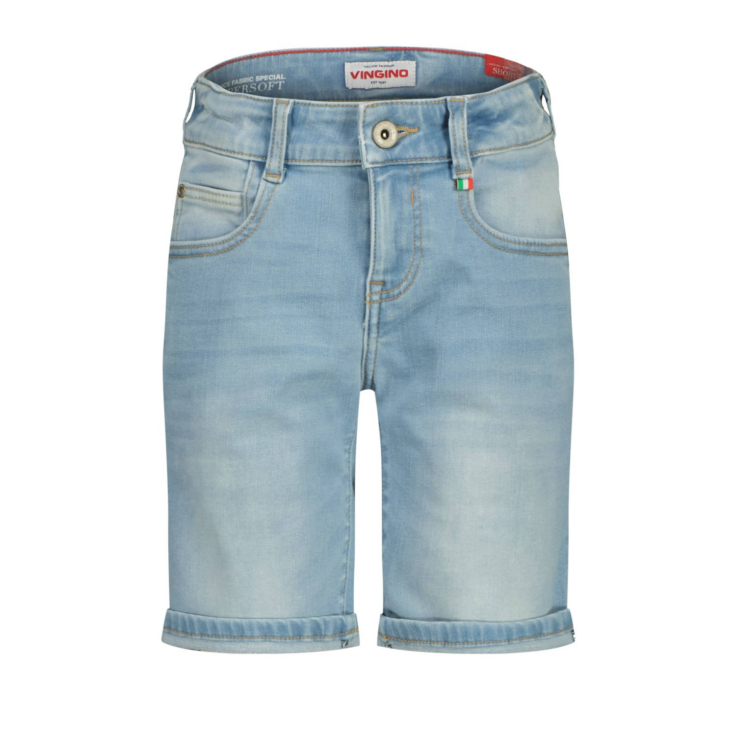 Vingino regular denim short light blue denim