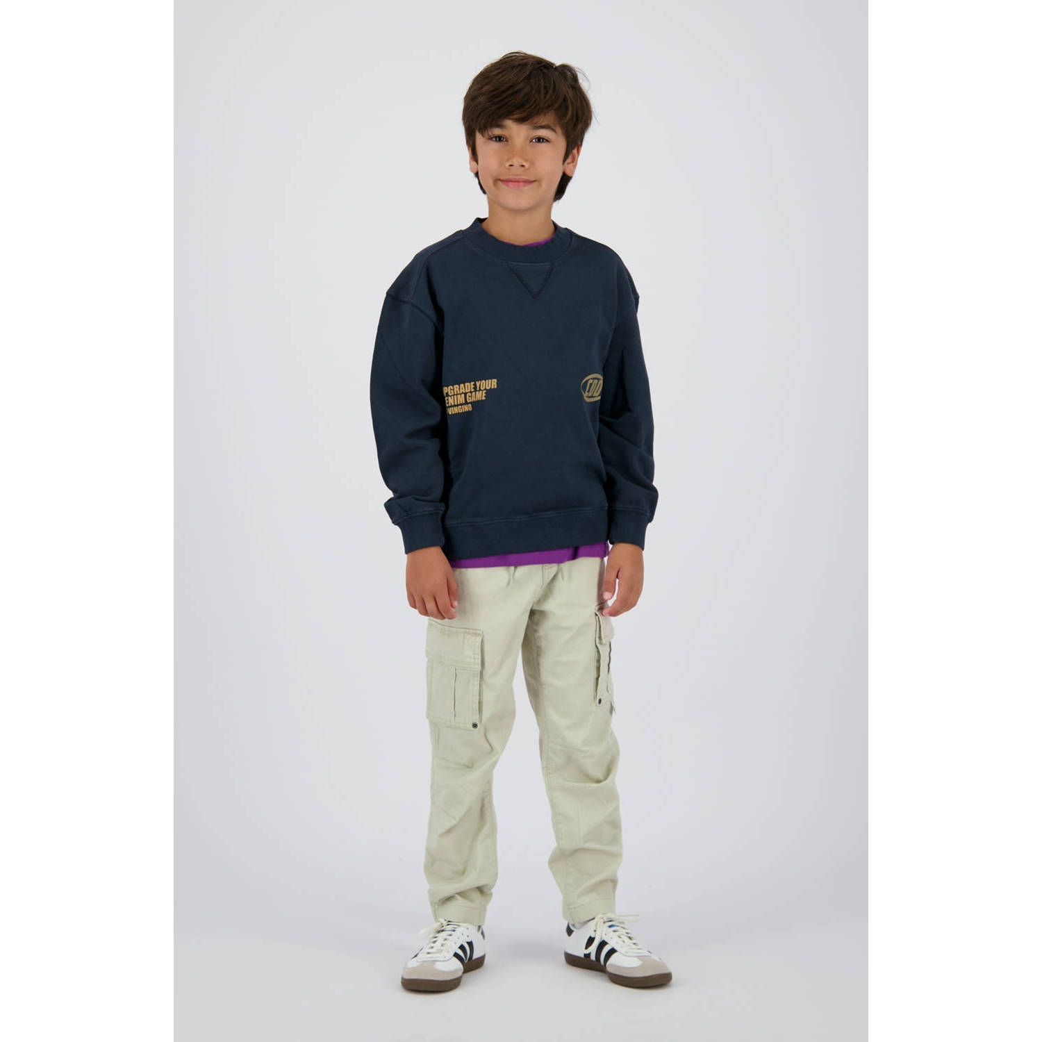 Vingino loose fit cargo jeans groen