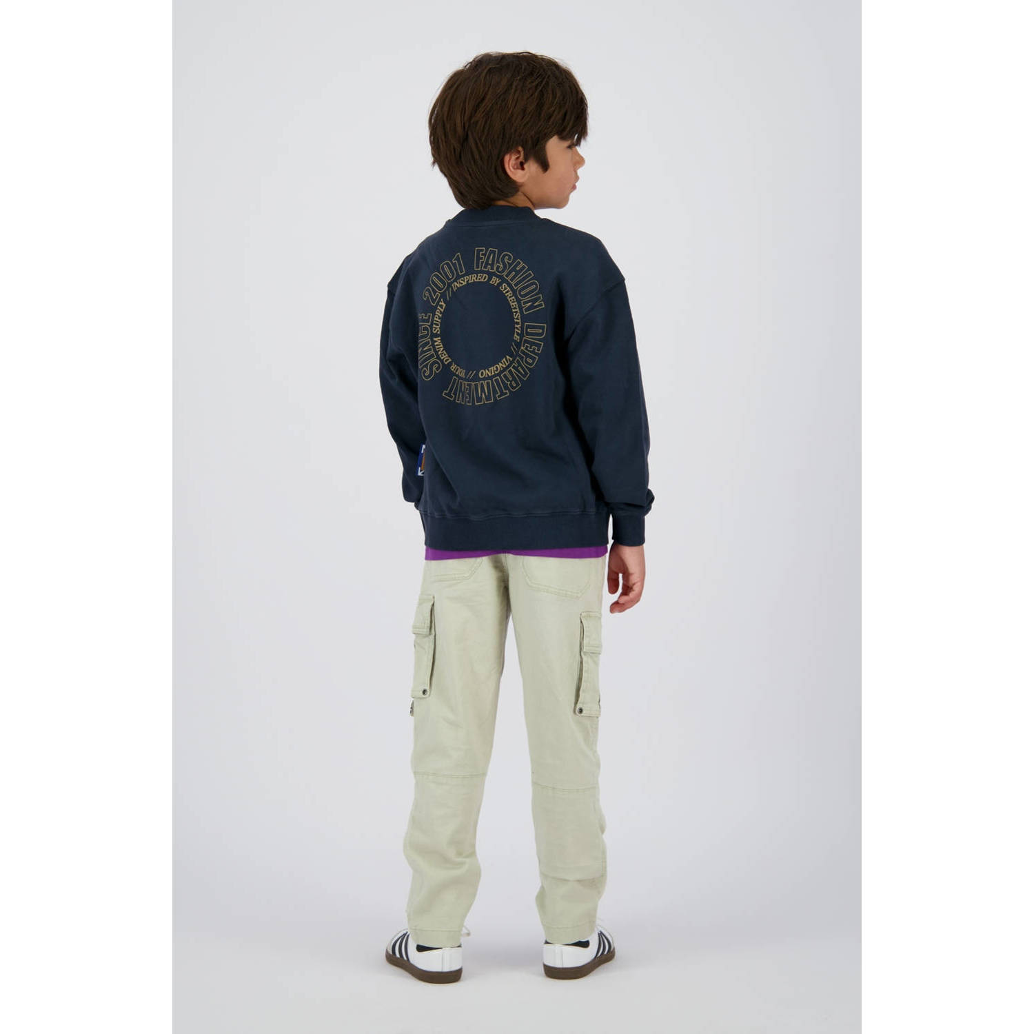 Vingino loose fit cargo jeans groen