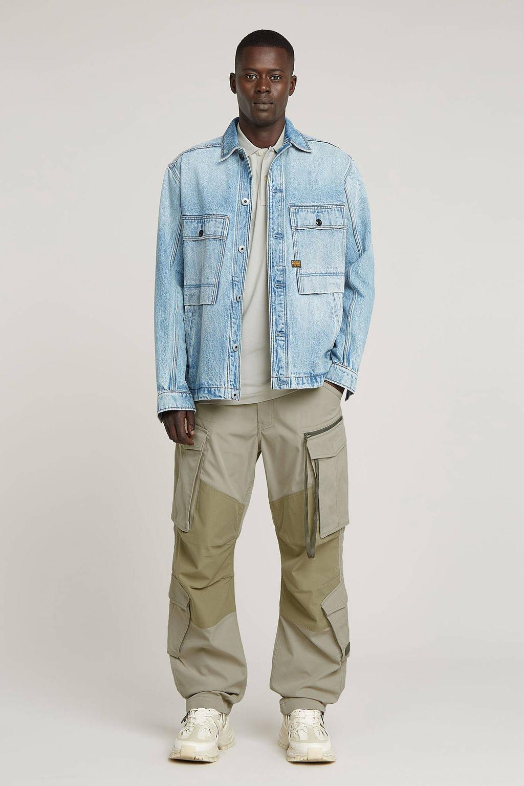 G-STAR slim fit polo Dunda grijsgroen