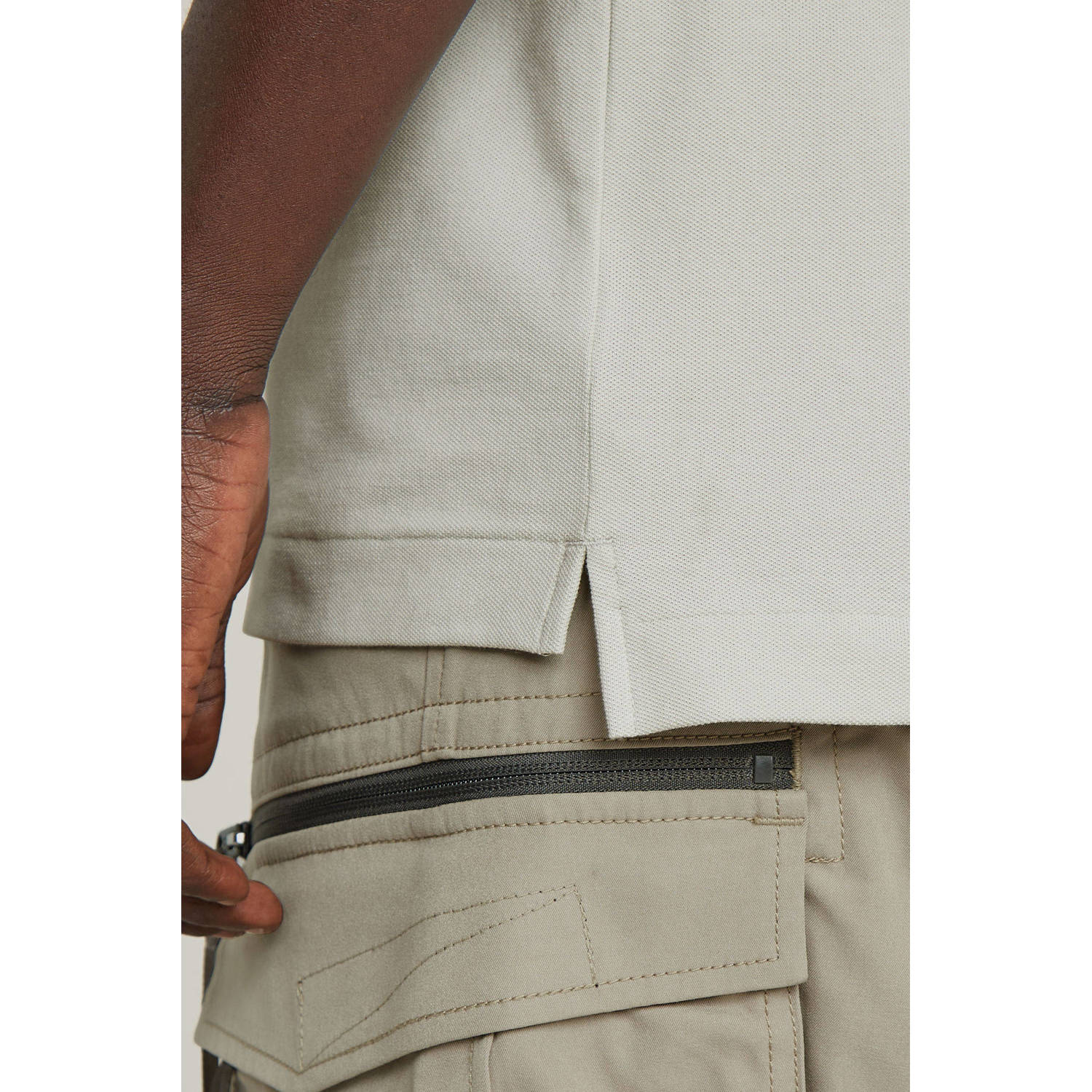 G-STAR slim fit polo Dunda grijsgroen