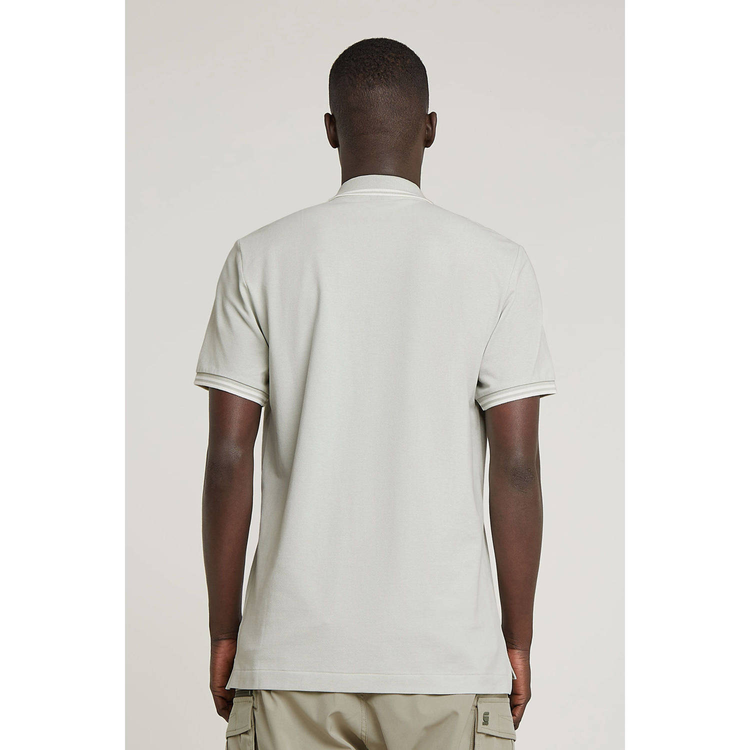 G-STAR slim fit polo Dunda grijsgroen