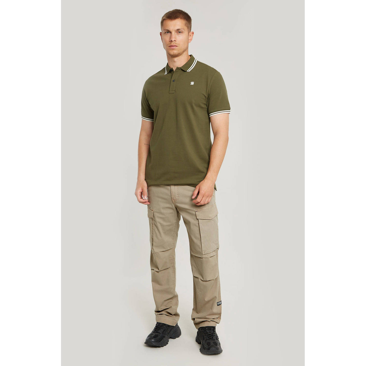 G-STAR slim fit polo Dunda donkergroen
