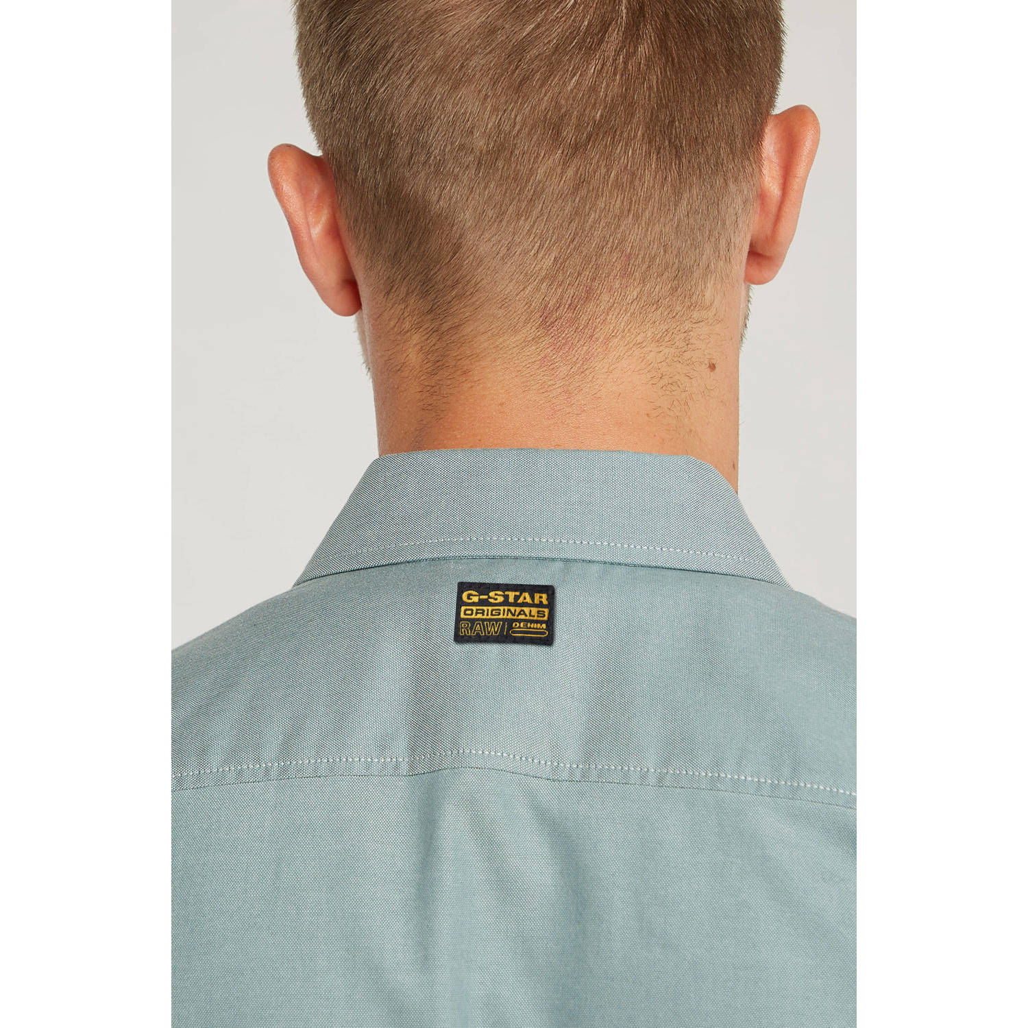 G-STAR slim fit denim overhemd Marine grijsblauw